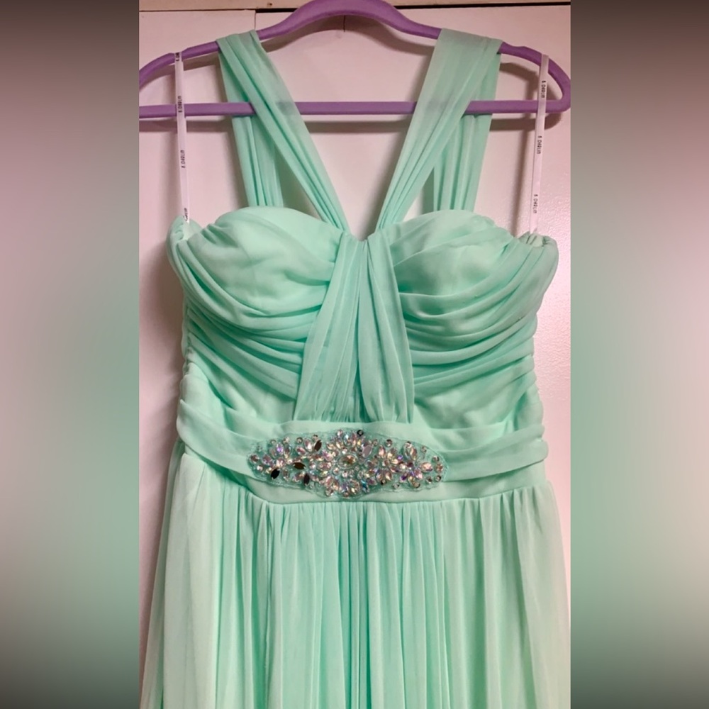 Elegant Mint Green Prom Dress Size 12